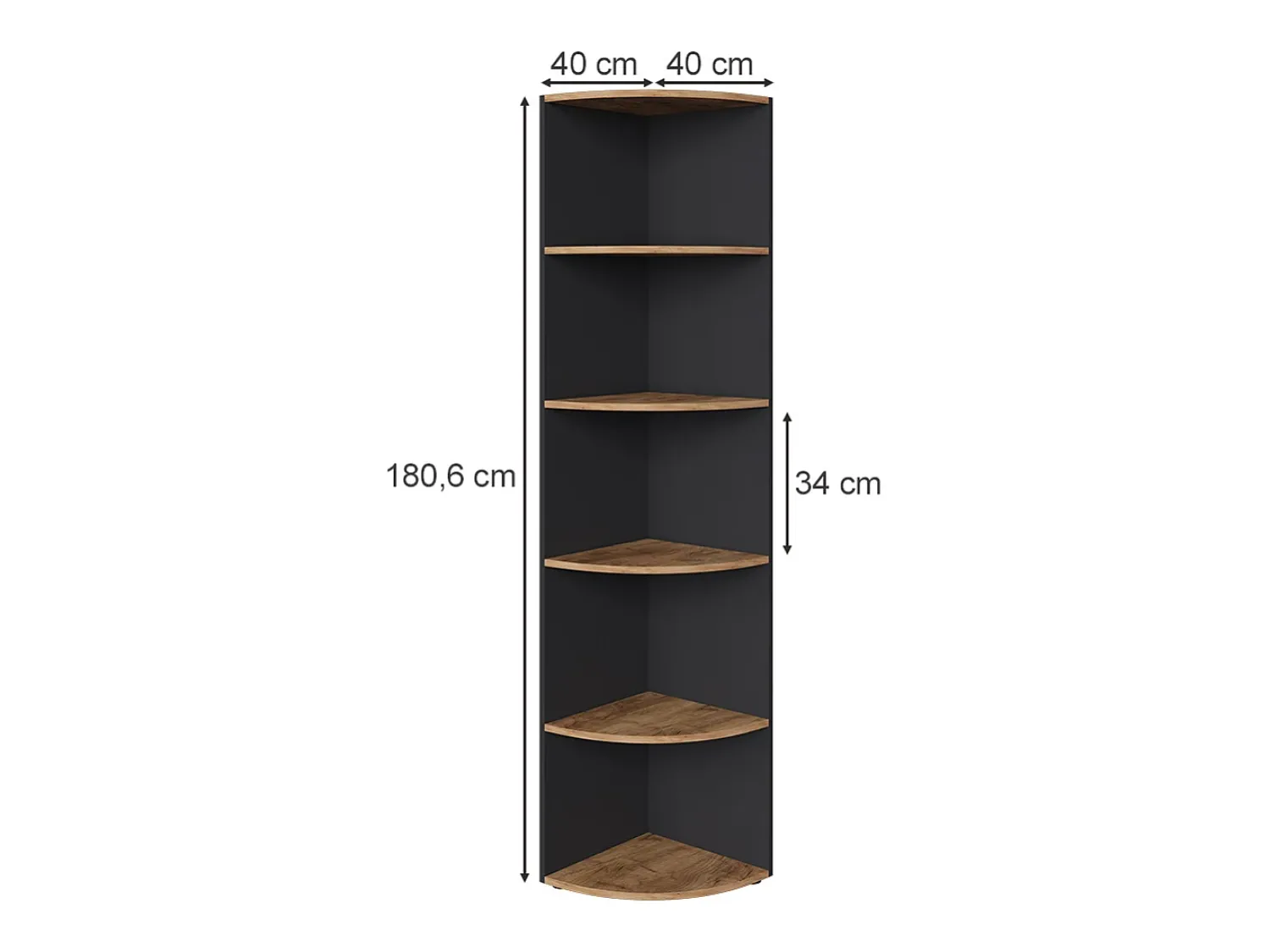 Vicco Eckregal carvalho antracite/goldkraft 40x40x180 ecki^ Prateleira