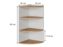 Prateleira|Vicco Eckregal carvalho branco/dourado 30x30x60 ecki Natural escuro