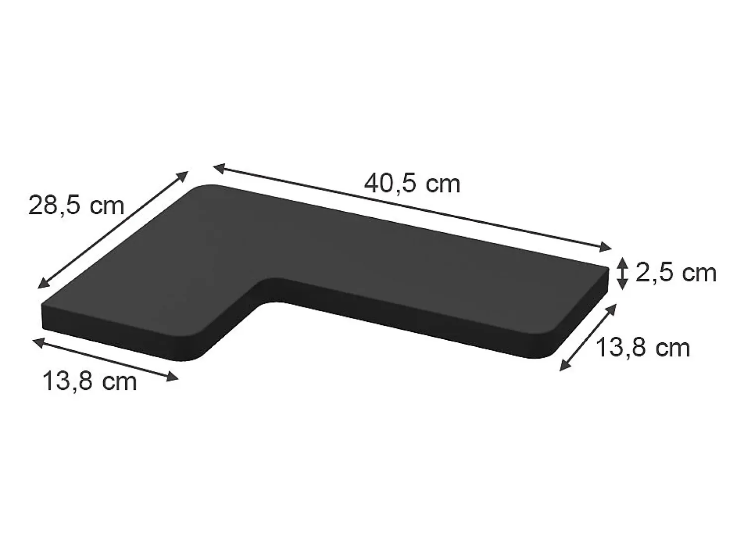 Prateleira*Vicco Eckregal 40.5x28.5x2.5 curva Preto