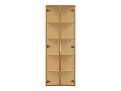 Merax Elegante vitrine de canto - 62 x 35 x 160 cm - com LEDs + porta - em vidro temperado - MDF - branca^ Vitrina