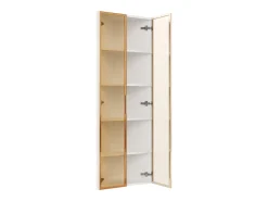 Merax Elegante vitrine de canto - 62 x 35 x 160 cm - com LEDs + porta - em vidro temperado - MDF - branca^ Vitrina