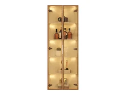 Merax Elegante vitrine de canto - 62 x 35 x 160 cm - com LEDs + porta - em vidro temperado - MDF - branca^ Vitrina