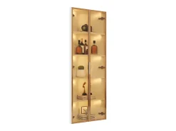 Merax Elegante vitrine de canto - 62 x 35 x 160 cm - com LEDs + porta - em vidro temperado - MDF - branca^ Vitrina