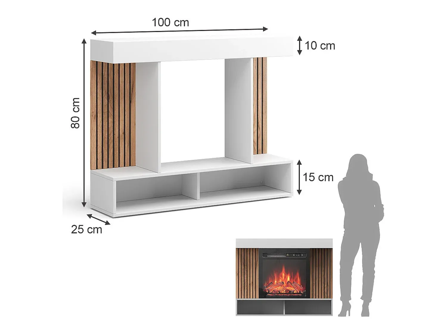 Best Vicco Elektrokamin 100x25x80 lynea Branco