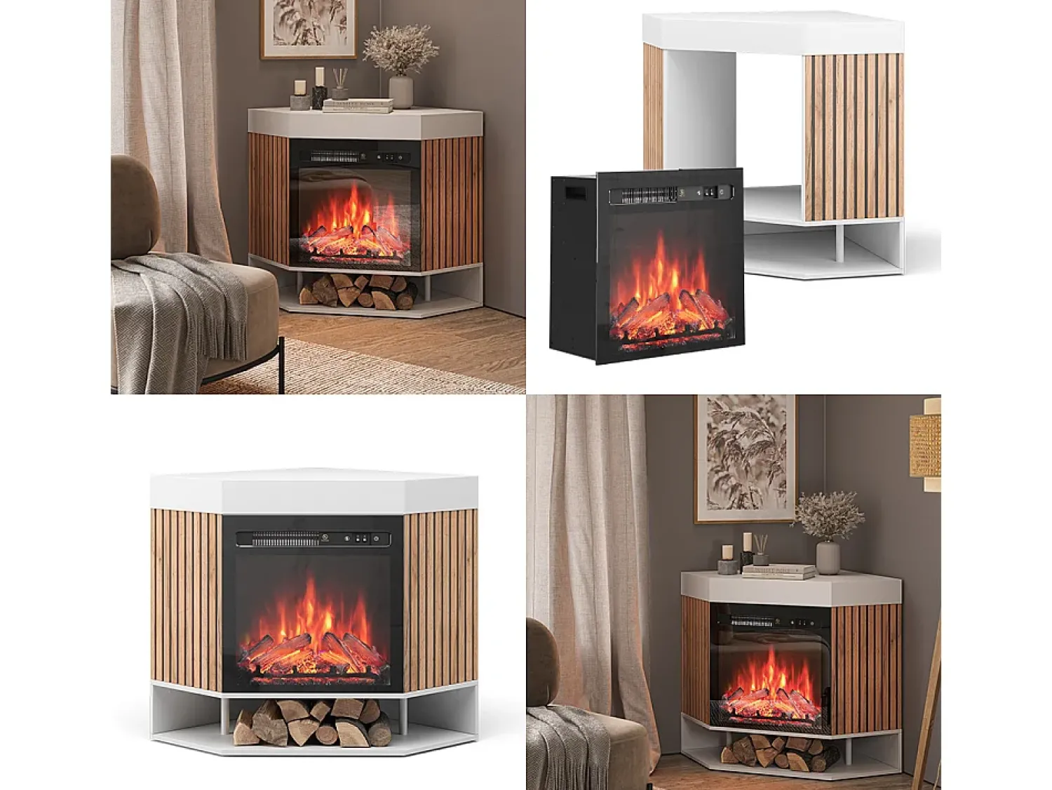 Lareira|Vicco Elektrokamin 100x73x80 lynea Branco