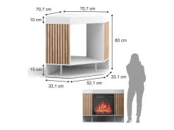 Lareira|Vicco Elektrokamin 100x73x80 lynea Branco