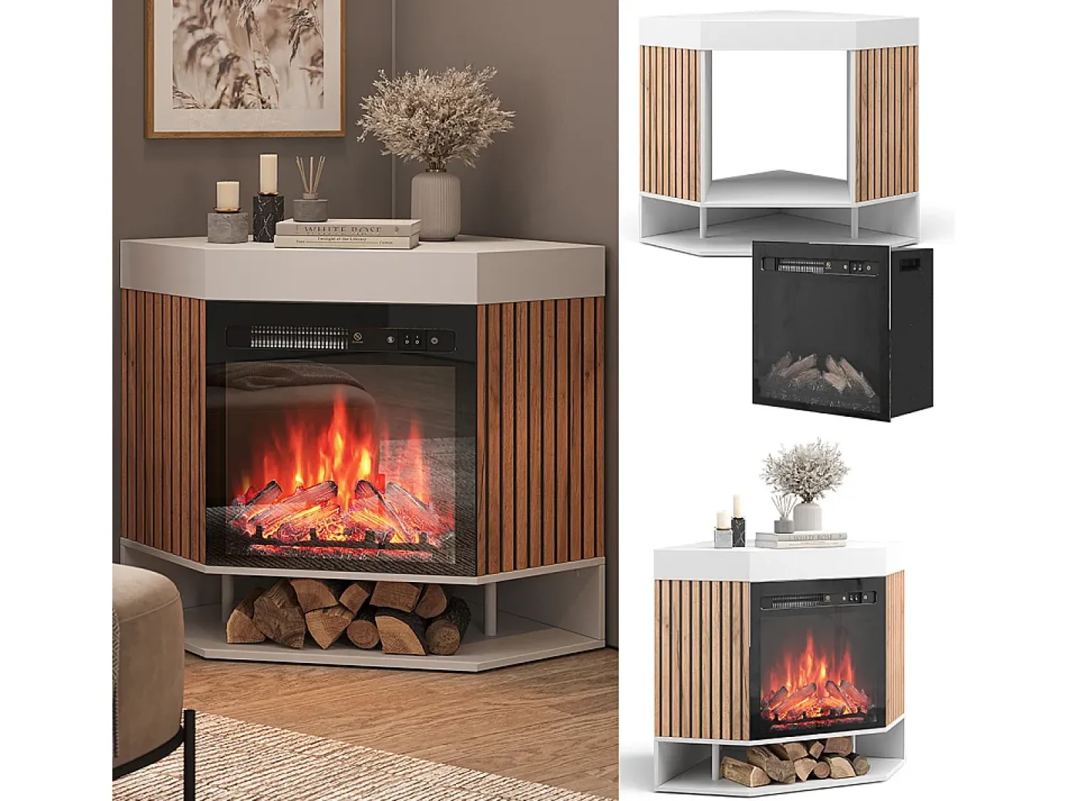Lareira|Vicco Elektrokamin 100x73x80 lynea Branco