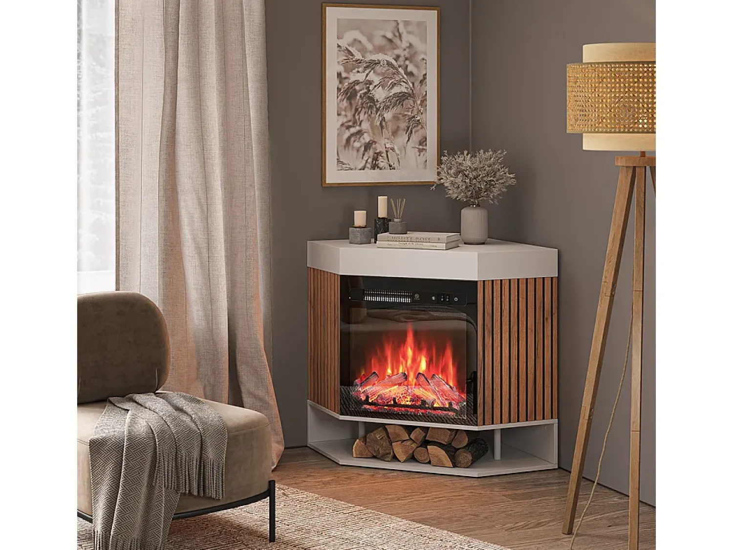 Lareira|Vicco Elektrokamin 100x73x80 lynea Branco