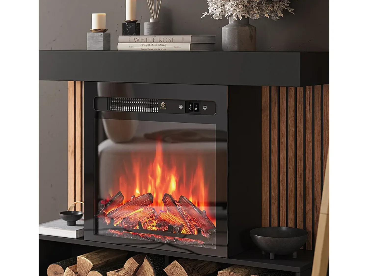 Lareira*Vicco Elektrokamin 100x25x80 lynea Preto