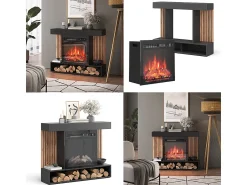 Lareira*Vicco Elektrokamin 100x25x80 lynea Preto