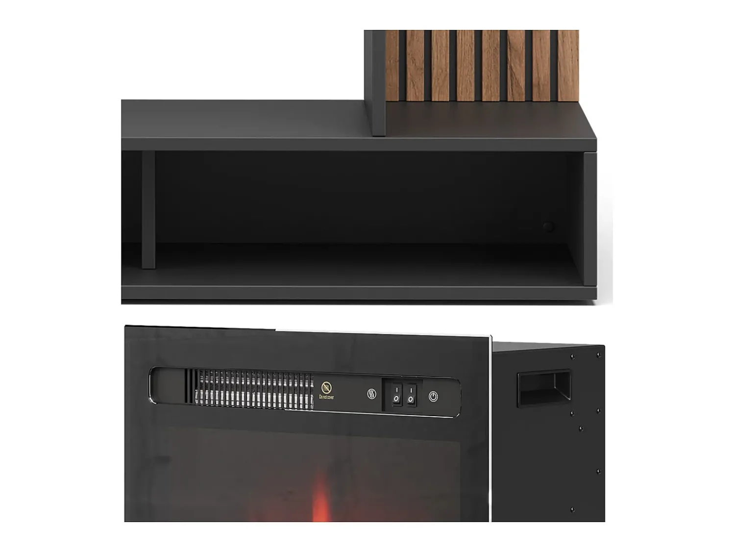 Lareira*Vicco Elektrokamin 100x25x80 lynea Preto