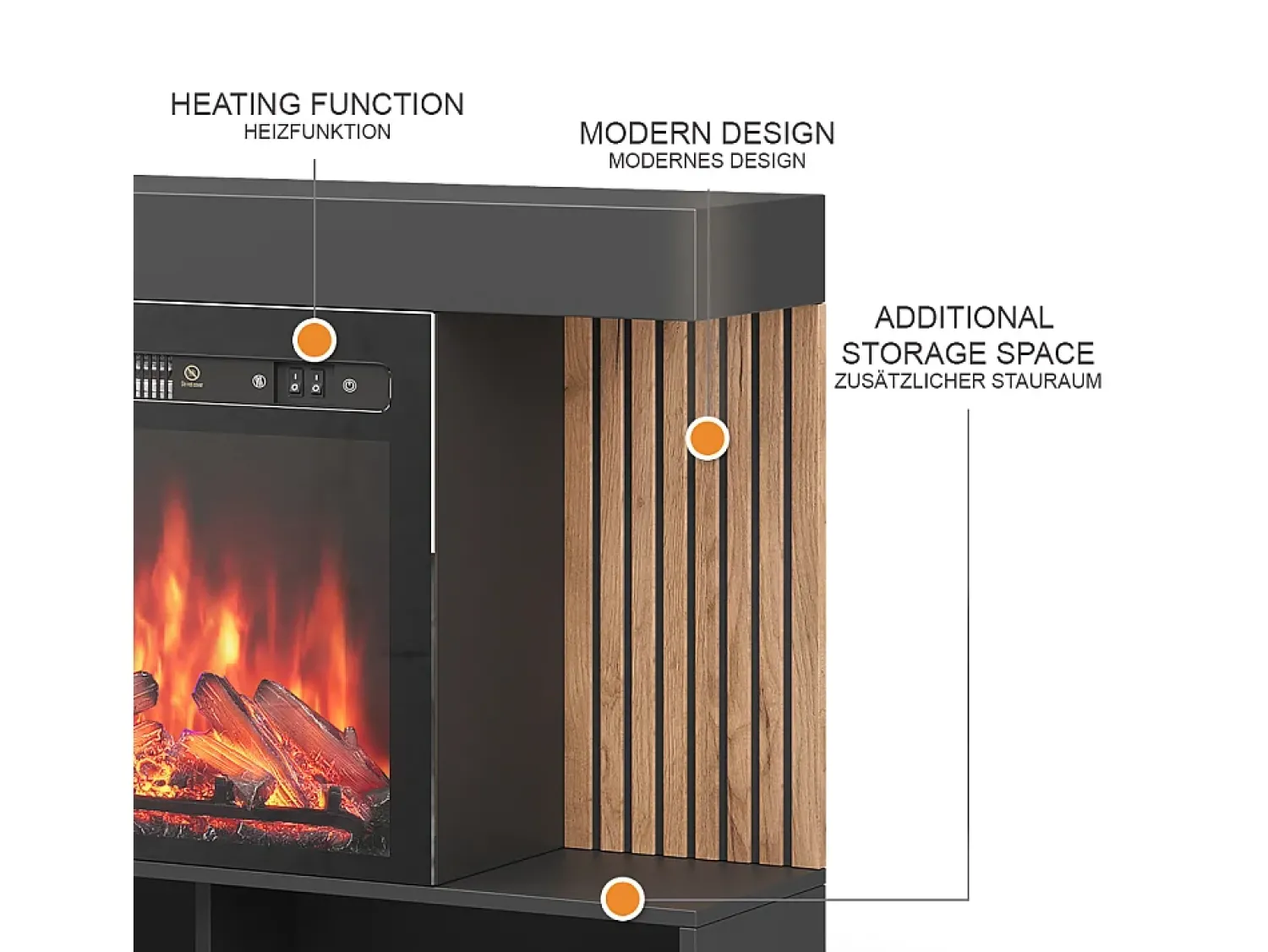 Lareira*Vicco Elektrokamin 100x25x80 lynea Preto