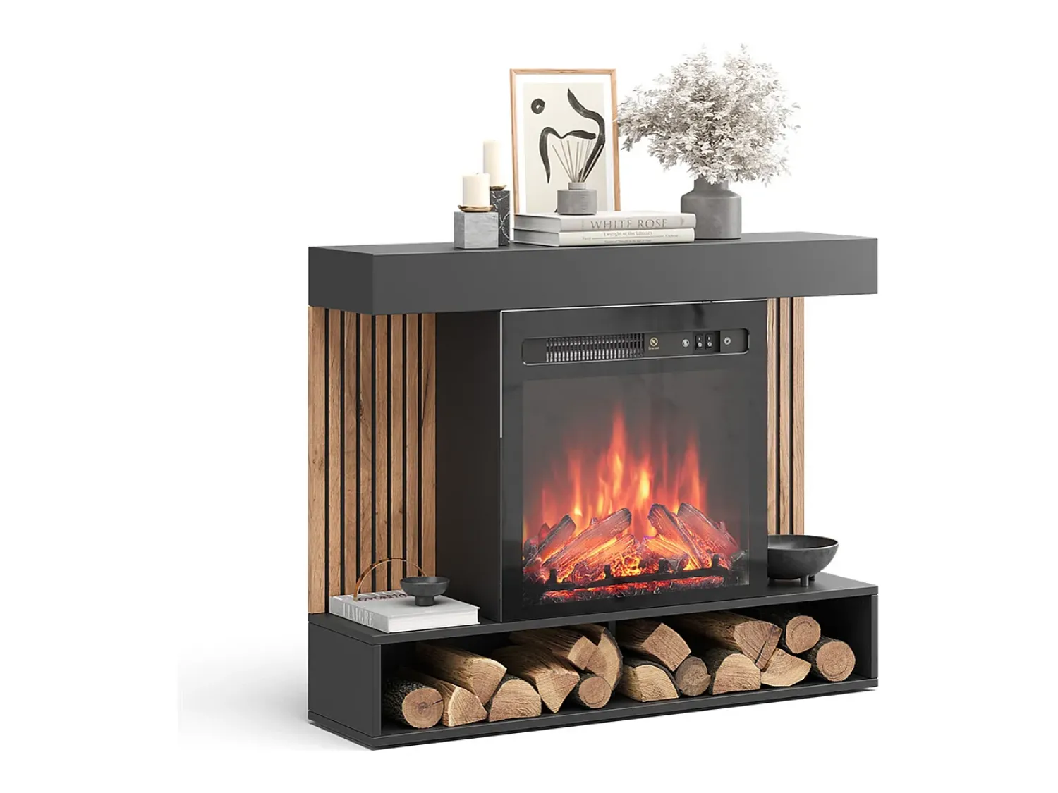 Lareira*Vicco Elektrokamin 100x25x80 lynea Preto
