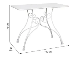 Consola| Entrada de metal envelhecido Branco
