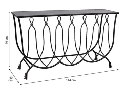 Consola| Entrada em metal envelhecido Preto