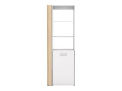Vente-unique Escrivaninha modular TUPELIO com 10 nichos, nas cores natural e branca -^ Biblioteca