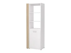 Vente-unique Escrivaninha modular TUPELIO com 10 nichos, nas cores natural e branca -^ Biblioteca