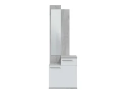 Clearance Espelho e sapateira de cimento Karen White Artik 61x185x28 cm Branco