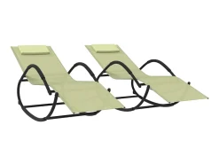 Espreguiçadeira baloiço 2 pcs aço e textilene cor PT684177^ Poltrona