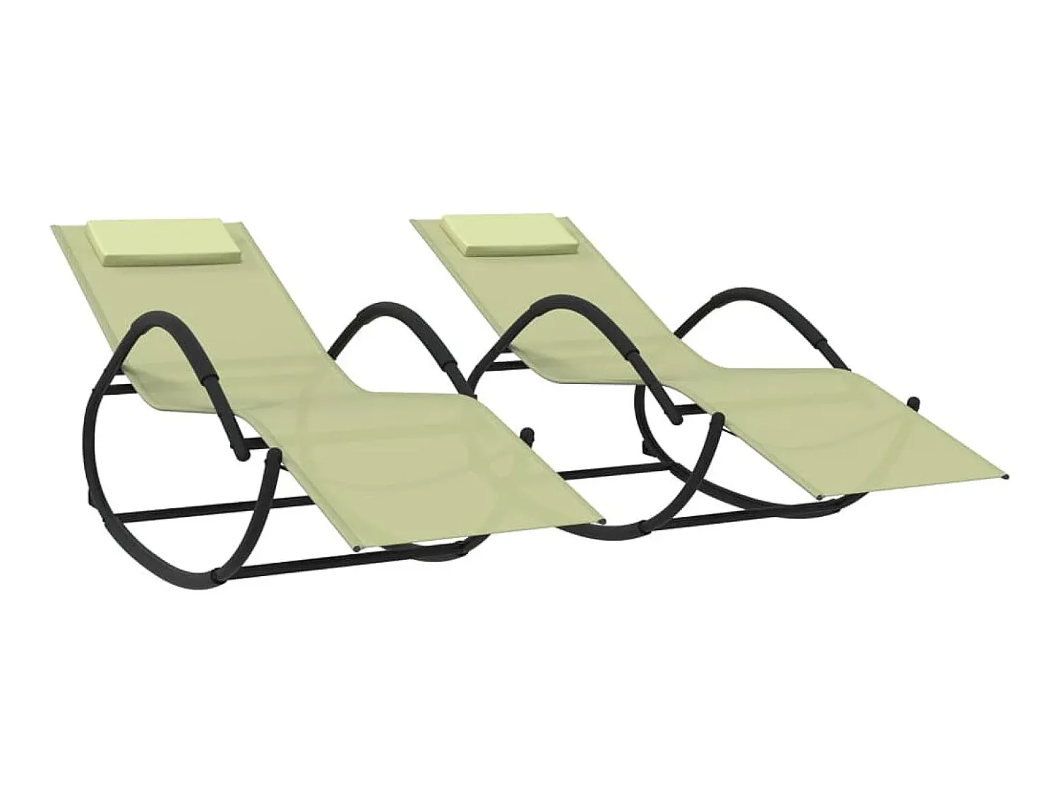 Espreguiçadeira baloiço 2 pcs aço e textilene cor PT684177^ Poltrona