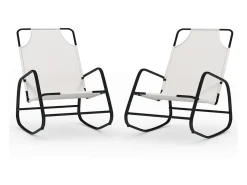 Espreguiçadeira baloiço 2 pcs aço e textilene cor PT183639^ Poltrona