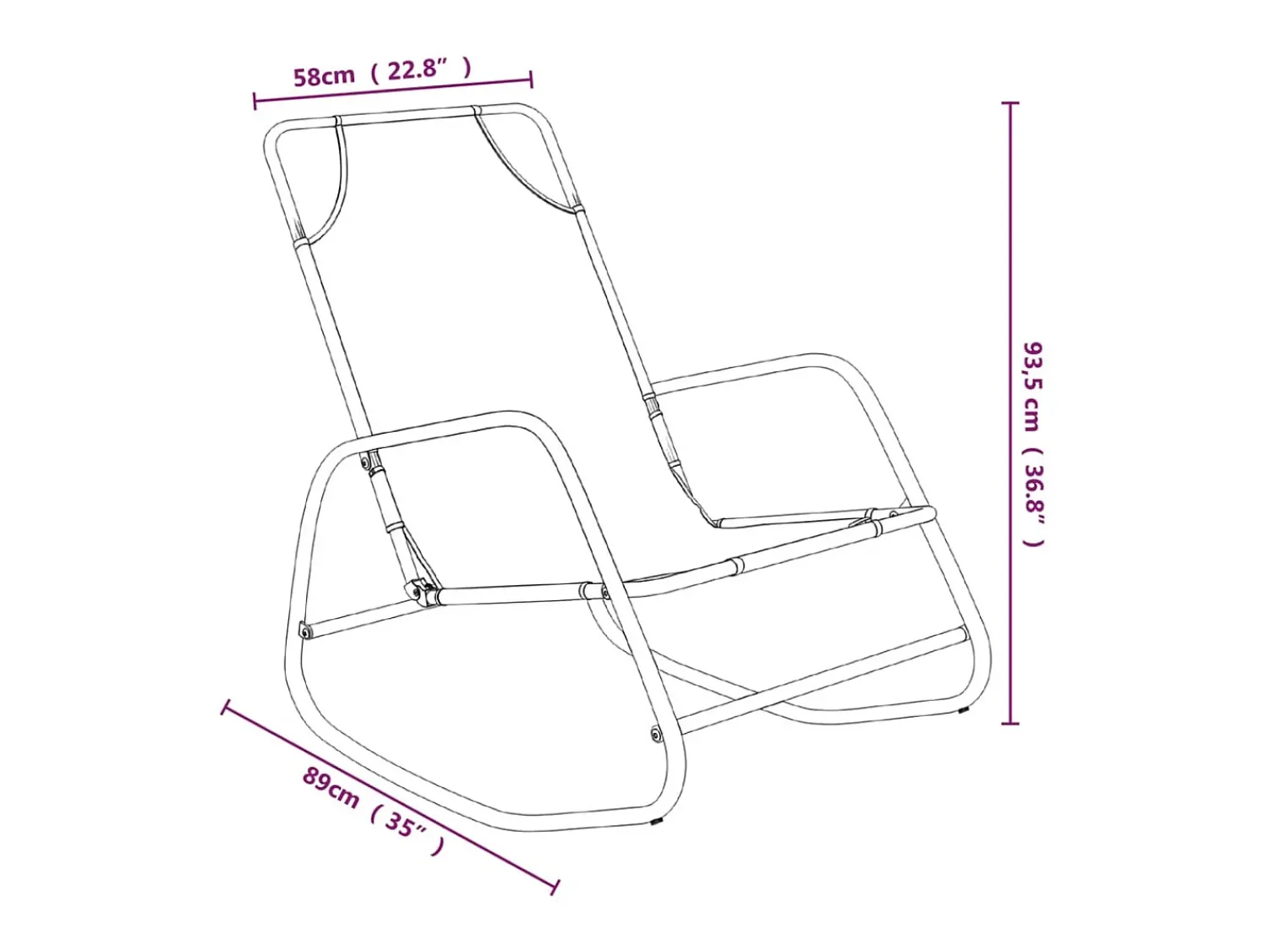 Espreguiçadeira baloiço 2 pcs aço e textilene cor PT183639^ Poltrona