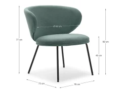 Hot Espreguiçadeira com pernas de metal 76x73 h77 cm Verde
