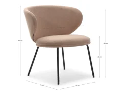 Espreguiçadeira com pernas de metal 76x73 h77 cm^ Poltrona
