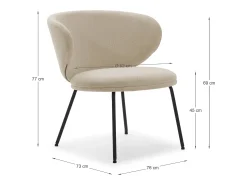 Espreguiçadeira com pernas de metal 76x73 h77 cm^ Poltrona