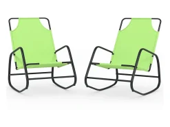 New Espreguiçadeiras baloiço 2 pcs aço e textilene PT750787 Verde