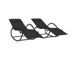 Poltrona| Espreguiçadeiras baloiço 2 pcs aço e textilene PT314127 Preto