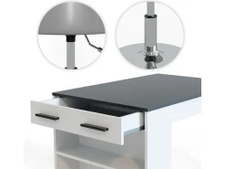 Móvel De Bar*Vicco Esstisch-Set antracite/branco 67x100x77.5 repose Cinza antracite