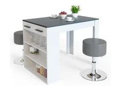 Móvel De Bar*Vicco Esstisch-Set antracite/branco 67x100x77.5 repose Cinza antracite