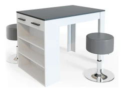 Móvel De Bar*Vicco Esstisch-Set antracite/branco 67x100x77.5 repose Cinza antracite