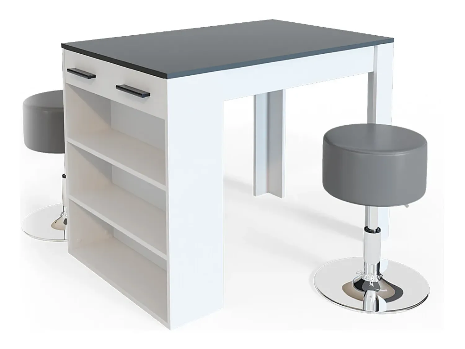 Móvel De Bar*Vicco Esstisch-Set antracite/branco 67x100x77.5 repose Cinza antracite