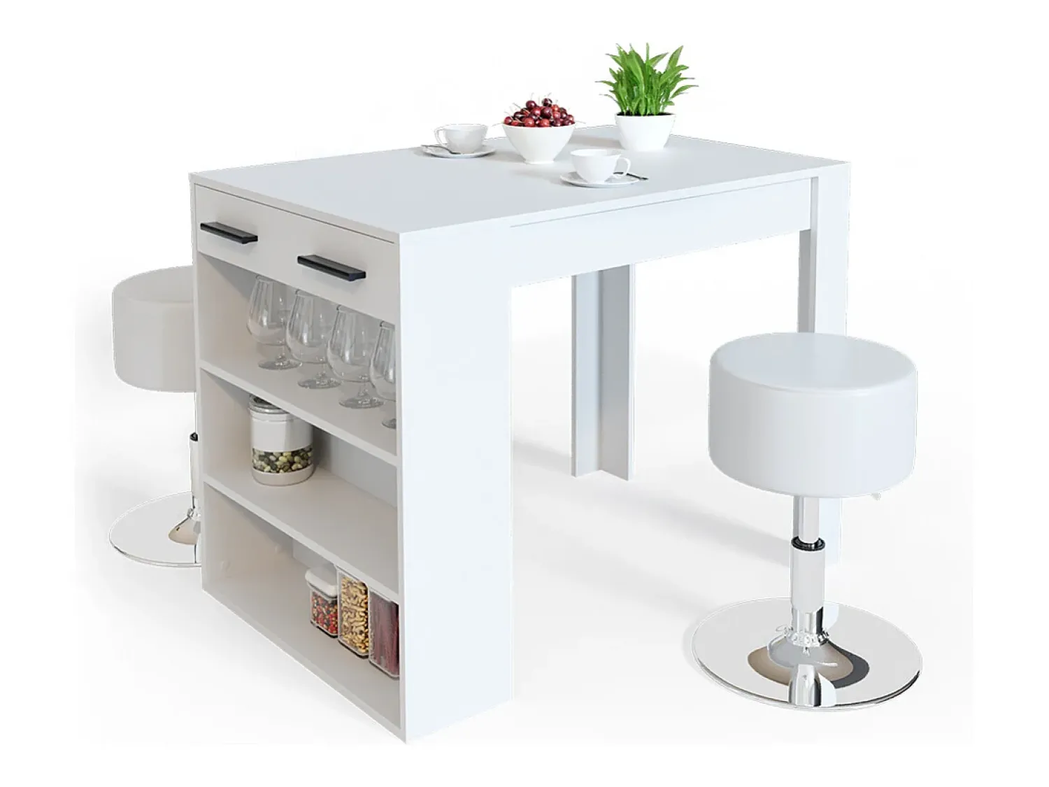 Clearance Vicco Esstisch-Set 67x100x77.5 repose Branco