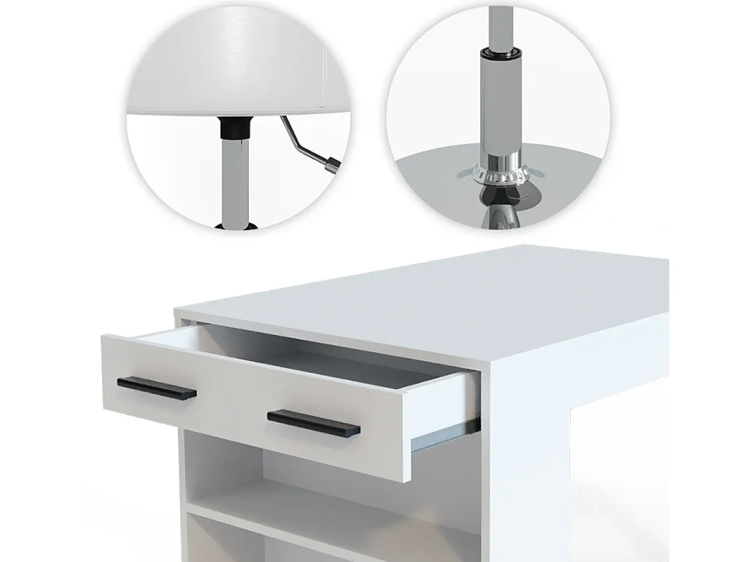 Clearance Vicco Esstisch-Set 67x100x77.5 repose Branco