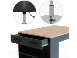 Móvel De Bar*Vicco Esstisch-Set carvalho antracite/goldkraft 67x100x77.5 repose Cinza antracite