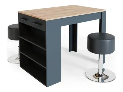 Móvel De Bar*Vicco Esstisch-Set carvalho antracite/goldkraft 67x100x77.5 repose Cinza antracite