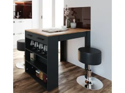 Móvel De Bar*Vicco Esstisch-Set carvalho antracite/goldkraft 67x100x77.5 repose Cinza antracite