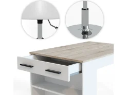 Móvel De Bar|Vicco Esstisch-Set sonoma/branco 67x100x77.5 repose Natural claro