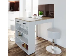 Móvel De Bar|Vicco Esstisch-Set sonoma/branco 67x100x77.5 repose Natural claro