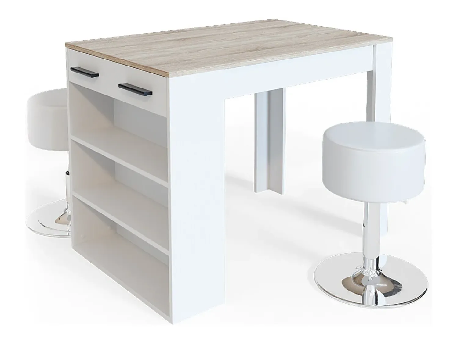 Móvel De Bar|Vicco Esstisch-Set sonoma/branco 67x100x77.5 repose Natural claro