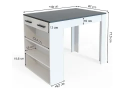 Móvel De Bar|Vicco Esszimmertisch antracite/branco 67x100x77.5 repose Cinza antracite