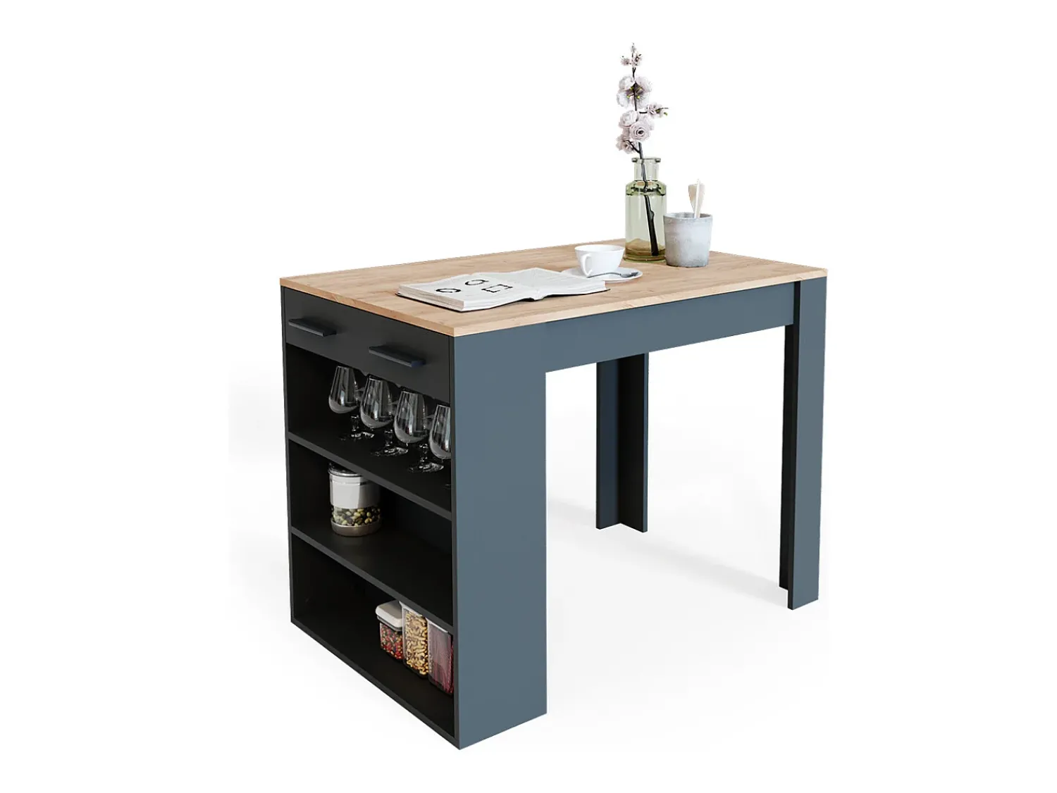Móvel De Bar*Vicco Esszimmertisch carvalho antracite/goldkraft 67x100x77.5 repose Cinza antracite