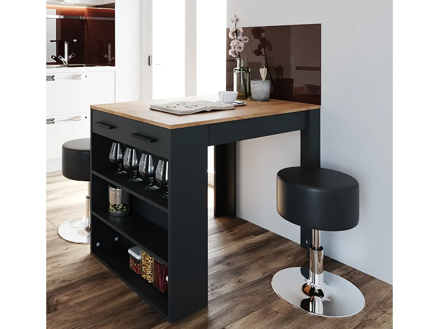 Móvel De Bar*Vicco Esszimmertisch carvalho antracite/goldkraft 67x100x77.5 repose Cinza antracite