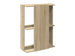 Biblioteca|vidaxl Estante 3 camadas carvalho sonoma 60x30x80cm madeira trabalhada Castanho