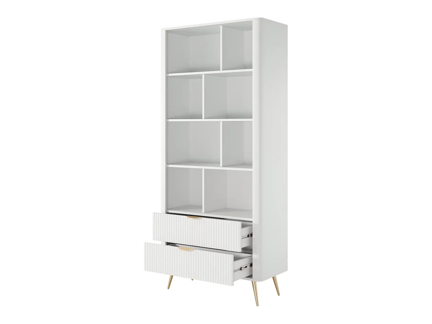 Biblioteca| Estante: 2 gavetas, , 88,2 x 38 x 193,8 cm Branco