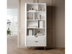 Biblioteca| Estante: 2 gavetas, , 88,2 x 38 x 193,8 cm Branco