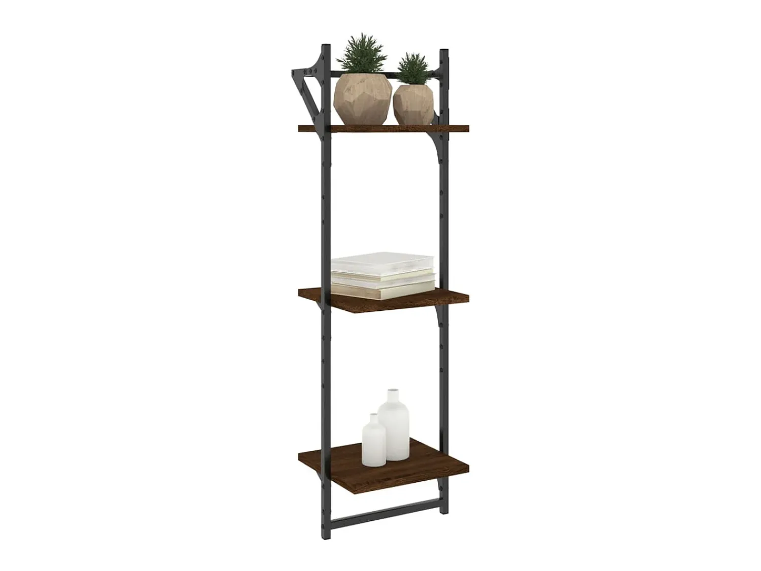 Best Estante 3 prat. c/ barras 2 pcs 30x25x100 cm carvalho PT491212 Castanho